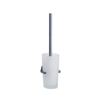 Smedbo LS333 15 in. Wall Mounted Toilet Brush and Holder in Brushed Chrome from the Loft Collection